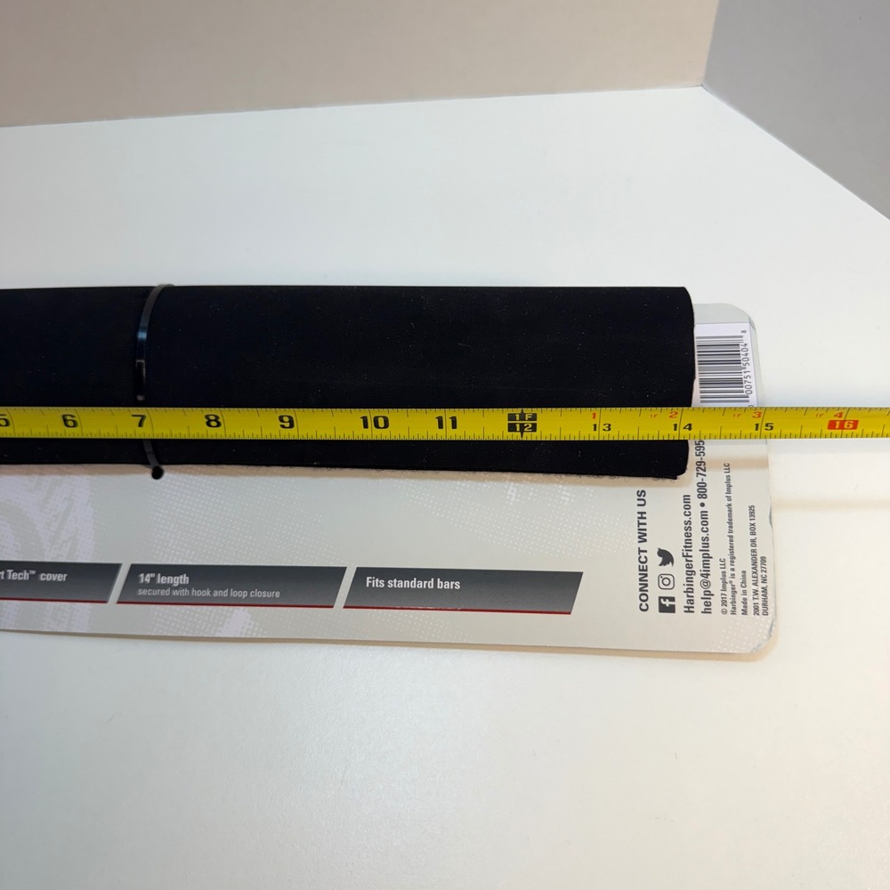 Harbinger Black Bar Pad 15mm Neotek Padding 14 Inch Length Strength Accessories - Picture 5 of 5